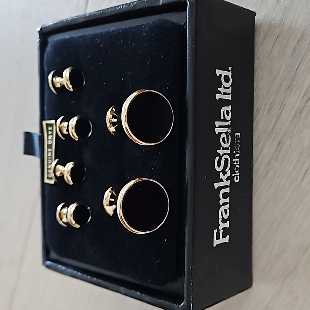 COPY - Vintage Formalwear Black/Gold Onyx Cufflinks